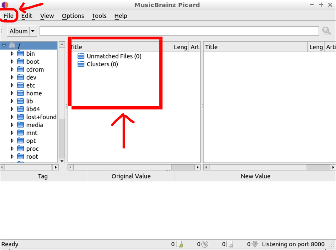 MusicBrainz Picard browse files