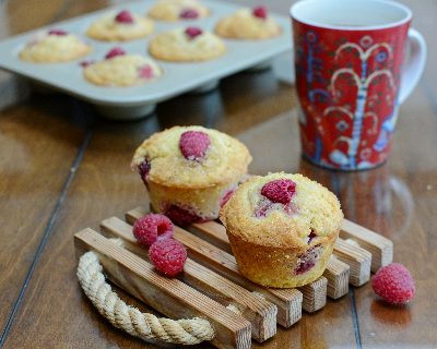 Raspberry Muffins, another creative recipe for a Muffin Morning ♥ KitchenParade.com.