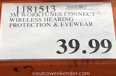 Deal for the 3M Worktunes Connect Wireless Hearing Protector & Eyewear at Costco
