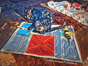 Paisley on the Dog's Mat_artified