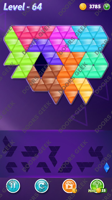 Block! Triangle Puzzle Master Level 64 Solution, Cheats, Walkthrough for Android, iPhone, iPad and iPod