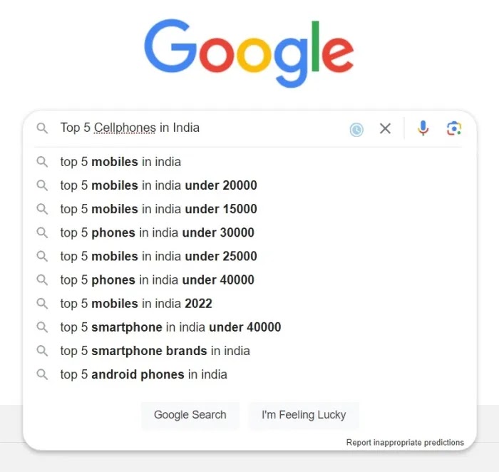 Top 5 Cellphones in India