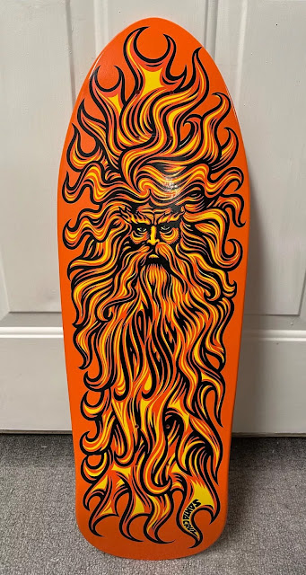 Santa Cruz Jason Jessee Sungod orage dip reissue 80's skateboard deck.