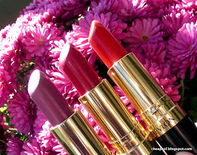 Review of Revlon Super Lustrous Lipsticks in Cherries in the Snow, Berry Haute, and Fire and Ice