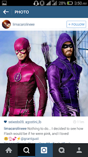 instagram fan posts picture of arrow amd flash
