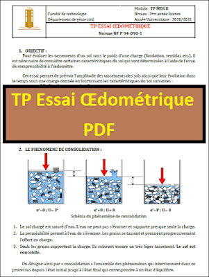 Que vous soyez étudiant ou professionnel, notre guide PDF sur le TP Essai Oedométrique vous aidera à réaliser cet essai en toute simplicité. Téléchargez-le dès maintenant.