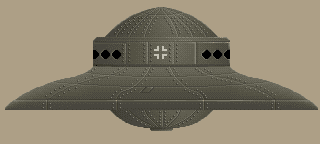 Fictional design of a Nazi UFO foofighters