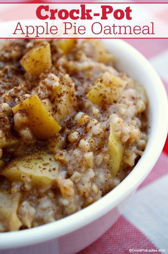 Crock-Pot Apple Pie Oatmeal - Vegetarian Recipes Healthy