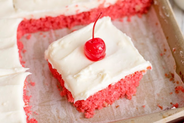 Cherry Sheet Cake #cake #desserts