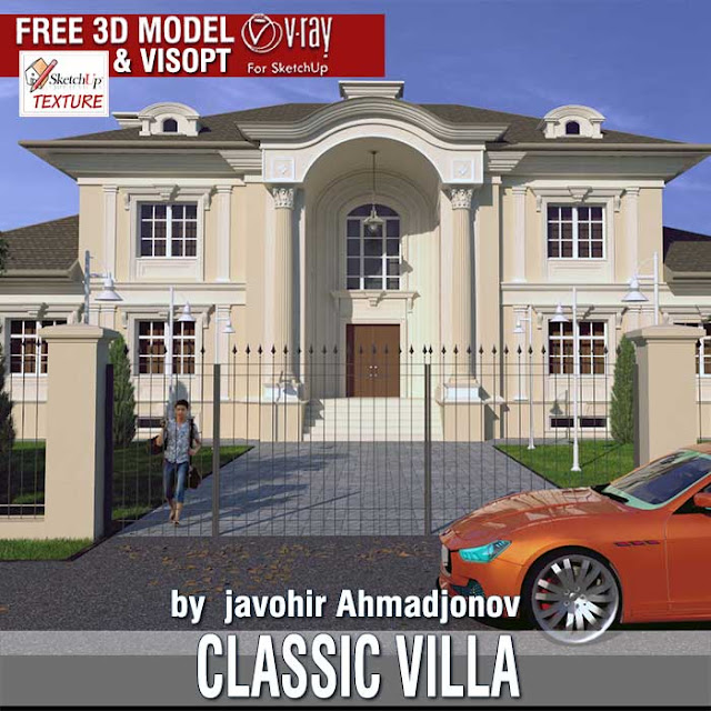  whom I give cheers rattling much for all the awesome fabric Free sketchup 3d model Classic Villa together with Vray Visopt