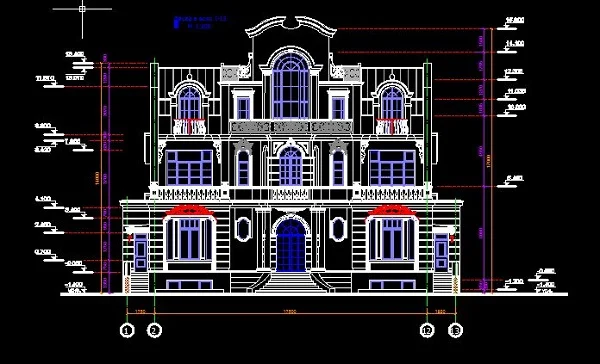 رسومات معماريه وإنشائيه لمجموعه من الفلل (Villas)