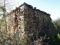 Vista del cantó nord de la barraca de vinya del Clot de la Seuva