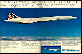 propaganda Concorde Air France - 1975. anos 70.  1975. propaganda década de 70. Oswaldo Hernandez.Reclame anos 70 