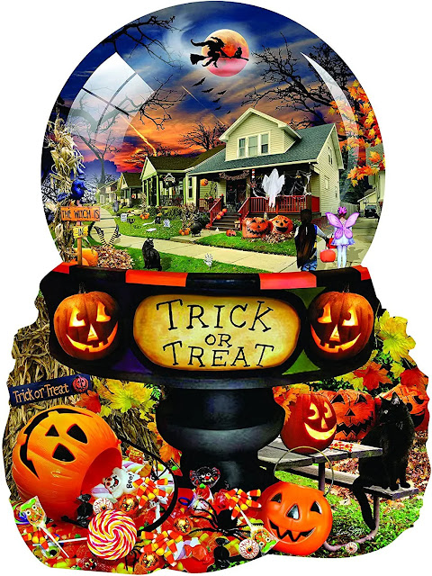 Halloween fans and snow globe collectors alike are going to love this jigsaw puzzle!