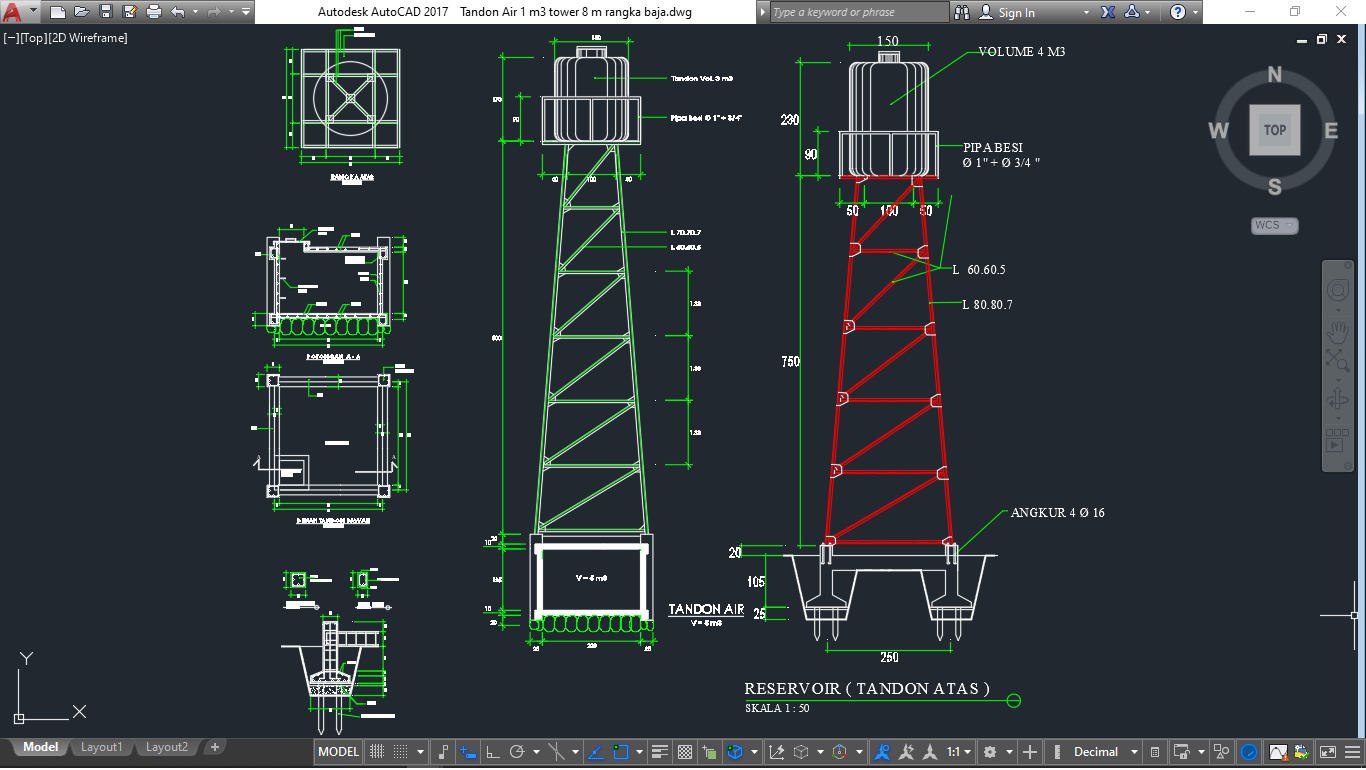 Kumpulan Desain Gambar Rancangan Menara Tandon Air Rangka 