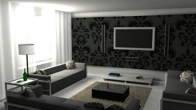 black and white living room decor