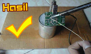 Hasil Menyolder dengan Penjepit PCB