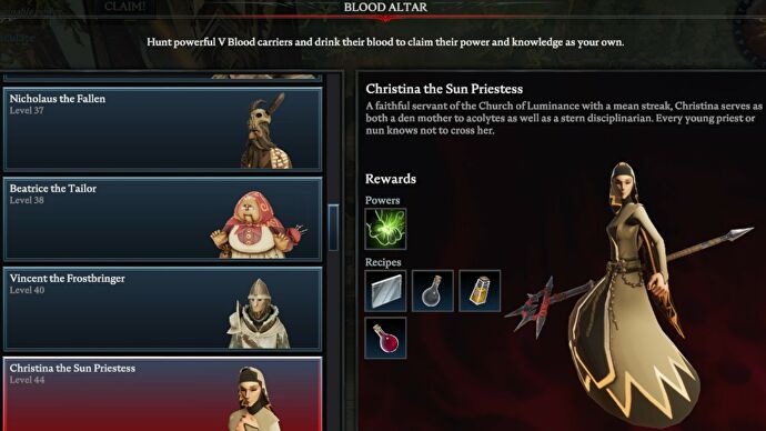 Christina Sun Priestess (level 44)
