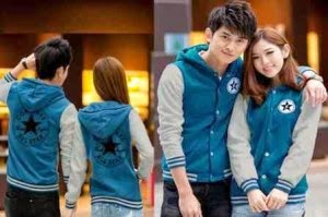 jaket couple korea murah converse warna biru