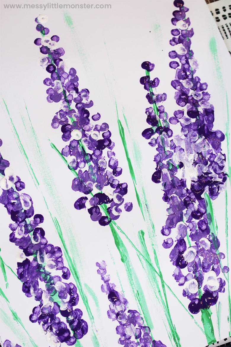 lavender flower painting for toddlers and preschoolers