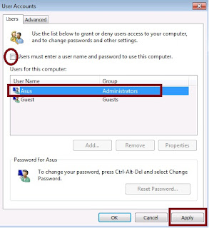 User Account Properties Window