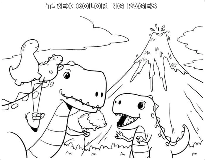 Cartoon Good Dinosaur T Rex Coloring Pages