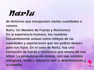 ▷ Significado del nombre Narlu