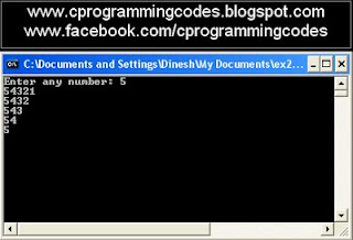 Output of number pyramid C program