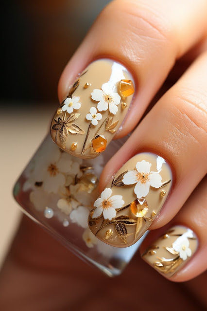Floral Accents nails
