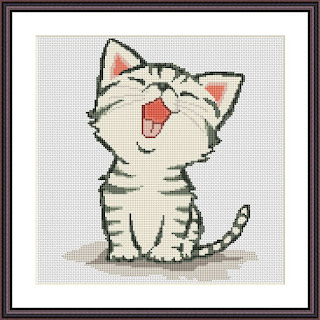 Cute cat cross stitch pattern Kitten embroidery