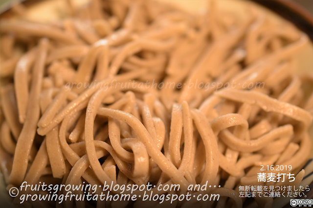 蕎麦打ち体験 切った蕎麦を茹でて水で冷やします