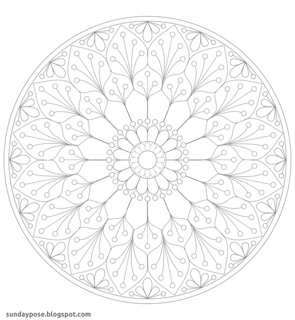 Mandala Pattern -Coloring Page by Sunday Pose
