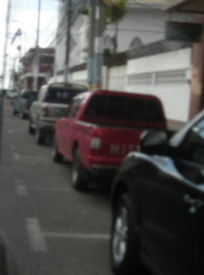 parking lines redrawn, La Ceiba, Honduras