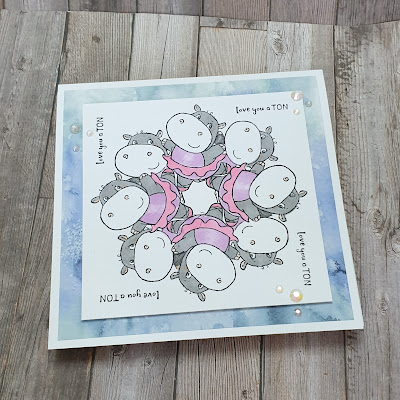 Hippest hippos stampin up Stamparatus circle wreath card