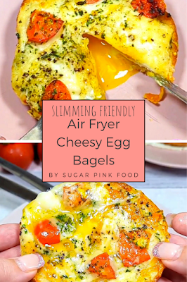 Air Fryer Cheesy Egg Bagels | Healthy Breakfast Idea