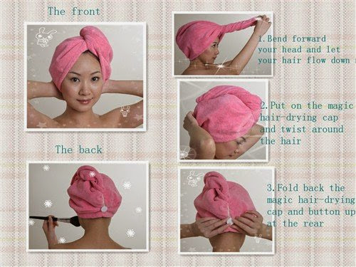 ULTRA ABSORBENT MICROFIBER HAIR TURBAN WRAP TOWEL IN