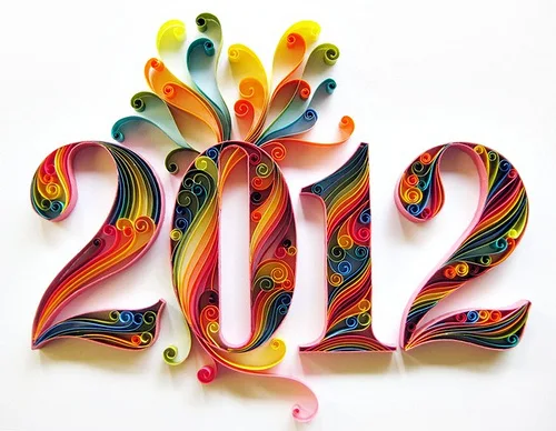 colorful quilled numbers 2012