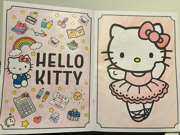 Hello Kitty coloring book - School fun and Ballerina