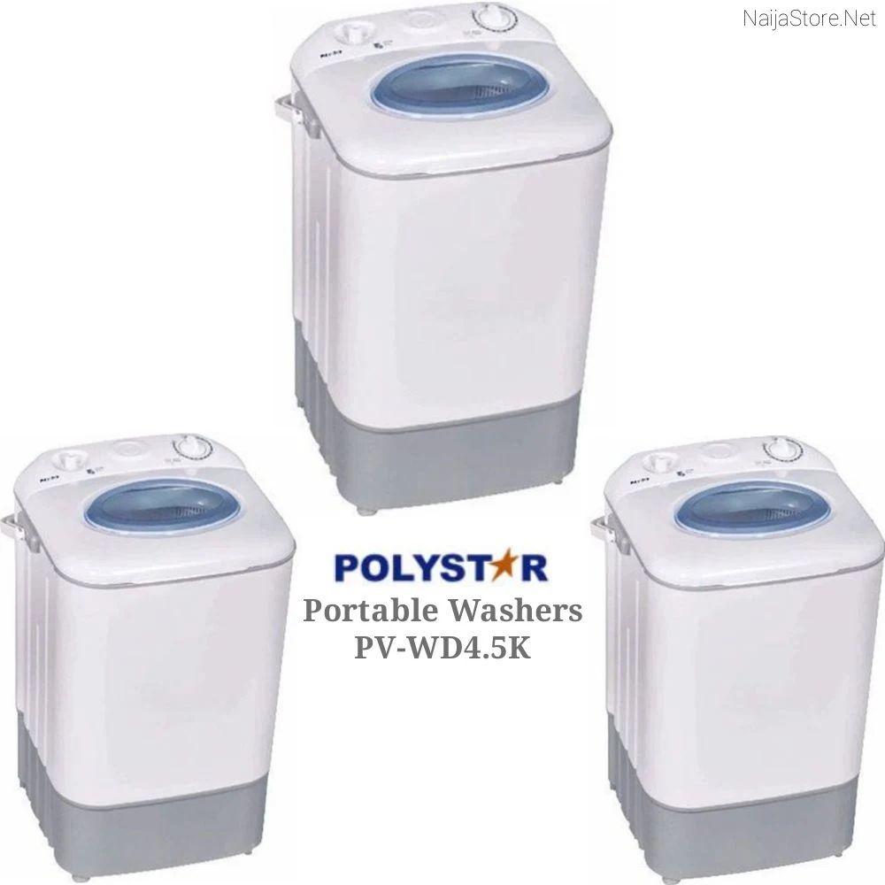 PolyStar Washer: Portable PV-WD4.5KG Washing Machine - Mini Top Loader Laundry Appliance