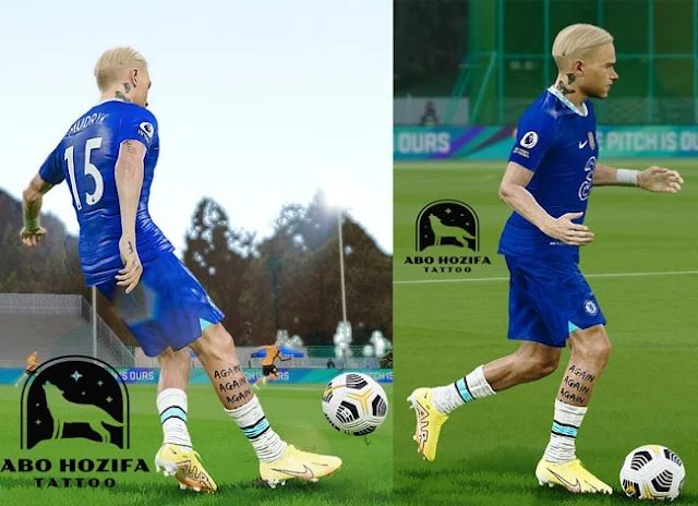 Mykhailo Mudryk Face & New Tattoo 2023 For eFootball PES 2021