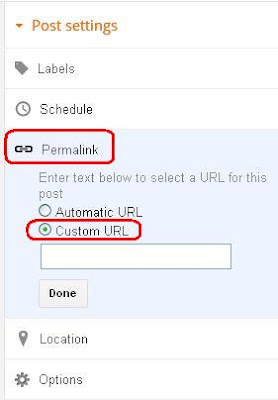 custom permalink blogger
