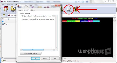 komen Teks pada winrar