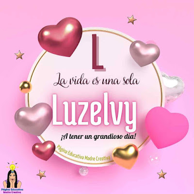 Solapin Nombre Luzelvy para imprimir gratis - Nombre para descargar