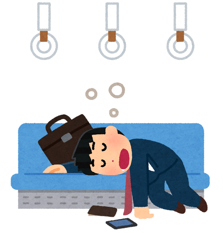 電車内の居眠りのイラスト かわいいフリー素材集 いらすとや