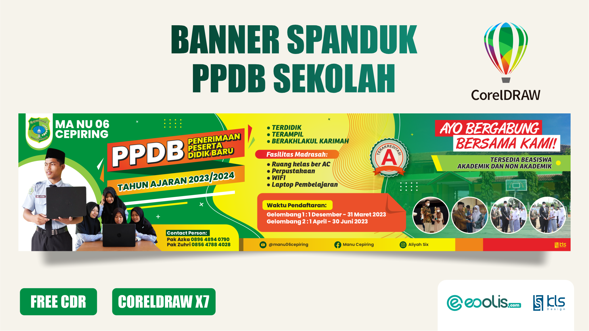 Desain Banner PPDB Sekolah Free CDR - eoolis.com