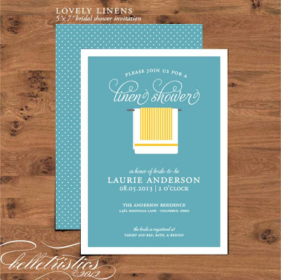 linen towel bridal wedding shower invite printable diy