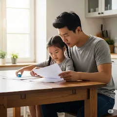양육비 선지급 신청을 준비하는 한부모 가정의 모습