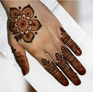 simple mehandi design for hand