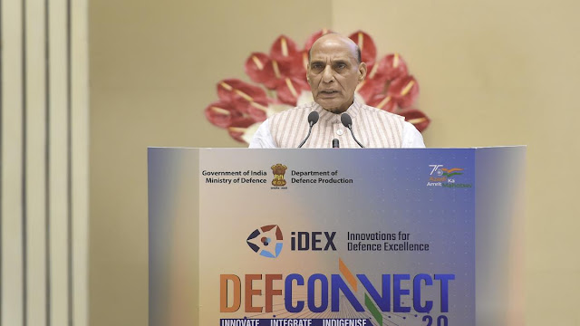 உள்நாட்டு பாதுகாப்பு கண்டுபிடிப்புகளை ஊக்குவிக்க பாதுகாப்பு அமைச்சர் திரு ராஜ்நாத் சிங் டெஃப்கனெக்ட் 2024 ஐ தொடங்கி வைக்கிறார் / Defense Minister Mr Rajnath Singh launches Defconnect 2024 to promote homeland security innovation