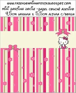 Hello Kitty with Flowers, Free Printable Candy Bar Labels.